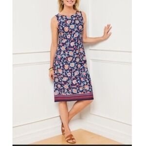 NEW Talbots Petite Effortless‎ Jersey Shift Dress Stretch Floral LightLP